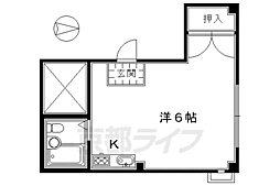 プライム・ベル 3階1Kの間取り