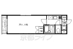 サンモールコート東洞院 3階1Kの間取り