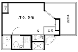 京阪本線 出町柳駅 徒歩7分の賃貸マンション 1階1Kの間取り