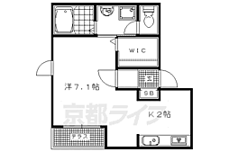 ラフォーレ西ノ京5 1階1Kの間取り