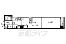 プレサンス京都四条大宮 4階1DKの間取り