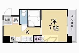上原マンション 3階1Kの間取り