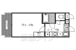 ヴィラソレイユ 4階1Kの間取り