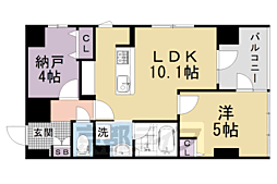 京都地下鉄東西線 二条城前駅 徒歩13分の賃貸マンション 5階1SLDKの間取り