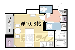 シャーメゾン高倉高辻 1階ワンルームの間取り