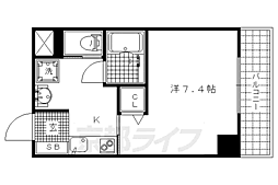 京福電気鉄道北野線 北野白梅町駅 徒歩13分の賃貸マンション 6階1Kの間取り