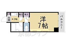 ノアーズアーク京都朱雀 4階1Kの間取り