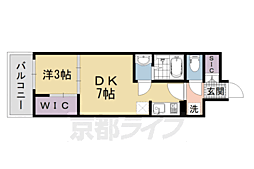 シエーナグランデ四条烏丸 4階1DKの間取り