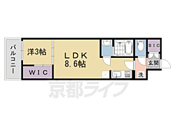 シエーナグランデ四条烏丸 2階1LDKの間取り