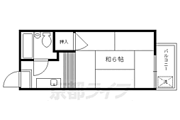 叡山電鉄叡山本線 宝ケ池駅 徒歩5分の賃貸アパート 2階1Kの間取り