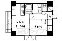 ライオンズマンション祇園 5階1LDKの間取り