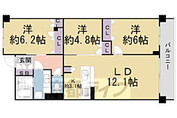 グランディム京都烏丸五条 14階3LDKの間取り
