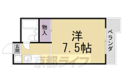 京阪本線 出町柳駅 徒歩20分の賃貸マンション 1階1Kの間取り