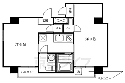 Ｋ・ＷＡＲＰ 3階2Kの間取り