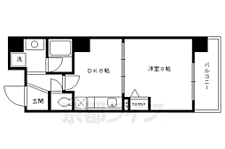 プラネシア星の子四条烏丸 2階1DKの間取り