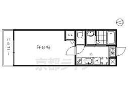 ウイング・ウッド東山 1階1Kの間取り