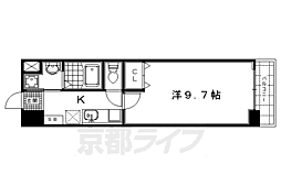 京福電気鉄道北野線 北野白梅町駅 徒歩10分の賃貸マンション 1階1Kの間取り