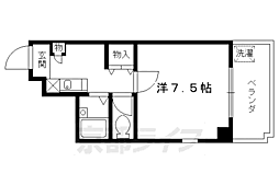 京都市営烏丸線 今出川駅 徒歩8分の賃貸マンション 4階1Kの間取り