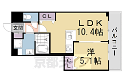 叡山電鉄叡山本線 修学院駅 徒歩6分の賃貸マンション 5階1LDKの間取り
