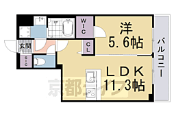 叡山電鉄叡山本線 修学院駅 徒歩6分の賃貸マンション 4階1LDKの間取り