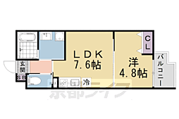 （仮称）ＬＥＩ椥辻勧修 3階1LDKの間取り
