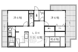 シャトー御池 2階3LDKの間取り