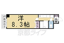 JR山陰本線 二条駅 徒歩8分の賃貸マンション 9階1Kの間取り
