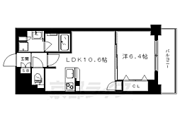 京阪本線 神宮丸太町駅 徒歩2分の賃貸マンション 2階1LDKの間取り