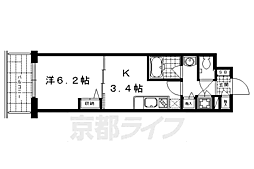 ベラジオ四条烏丸II 7階1DKの間取り