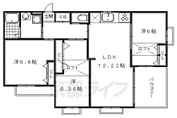 叡山電鉄叡山本線 元田中駅 徒歩5分の賃貸マンション 2階3LDKの間取り