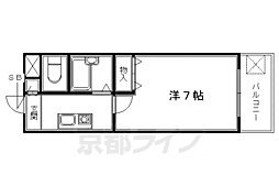 叡山電鉄叡山本線 修学院駅 徒歩4分の賃貸マンション 2階1Kの間取り
