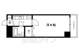 京都市営烏丸線 北山駅 徒歩10分の賃貸マンション 3階1Kの間取り