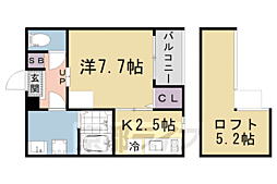 ハーモニーテラス音羽中芝町 1Kの間取図画像