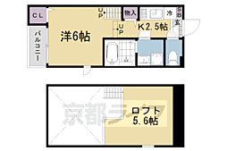 Malva椥辻 1Kの間取図画像
