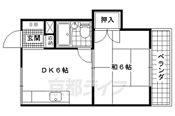 ヤングハイツ 1DKの間取図画像
