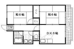 山本ハイツ 2DKの間取図画像