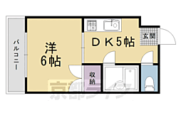 ル・シェール西院 1DKの間取図画像