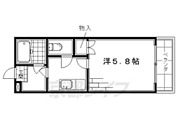 中之町ハイツ 1Kの間取図画像