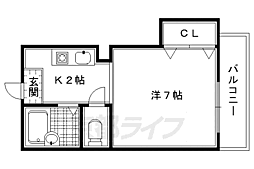 ミヤギマンション 1Kの間取図画像