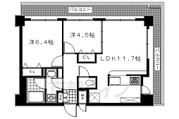 デ・リード京都北山通 2LDKの間取図画像