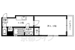 ドーリア北野東 1Kの間取図画像