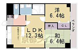 クレセントオークス 2LDKの間取図画像