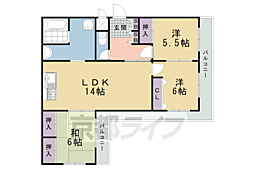 カレント桂 3LDKの間取図画像
