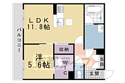 グランコート北浦 1LDKの間取図画像