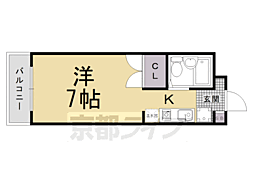 シャトー太秦 1Kの間取図画像