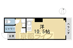 ベルエール桃山A棟 ワンルームの間取図画像
