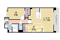 プルミエール朱雀 2LDKの間取図画像