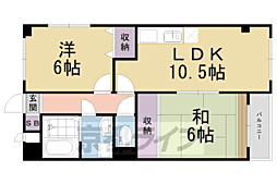 ドエル梅の宮館 2LDKの間取図画像