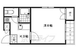 奥田マンション 1Kの間取図画像