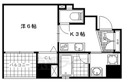 メルベーユ青木 1Kの間取図画像